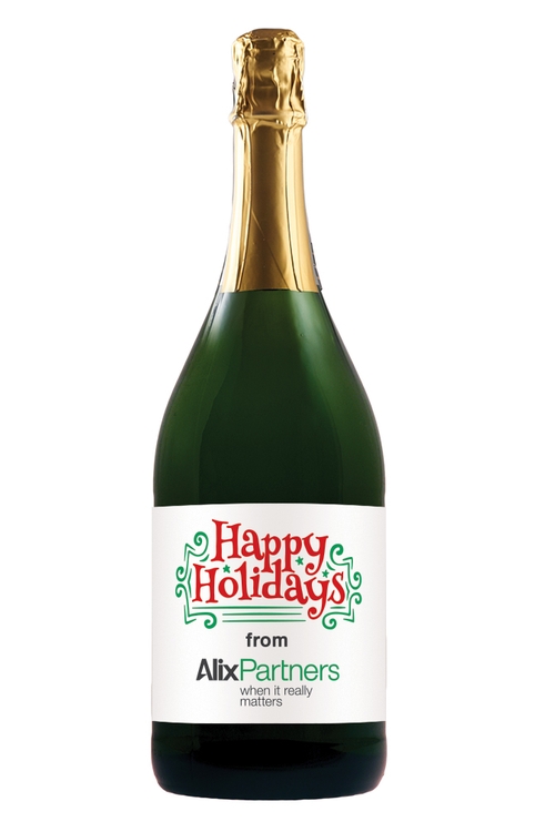 Labeled CA Champagne Sparkling White Wine 1.5L with Full-Color Custom Label