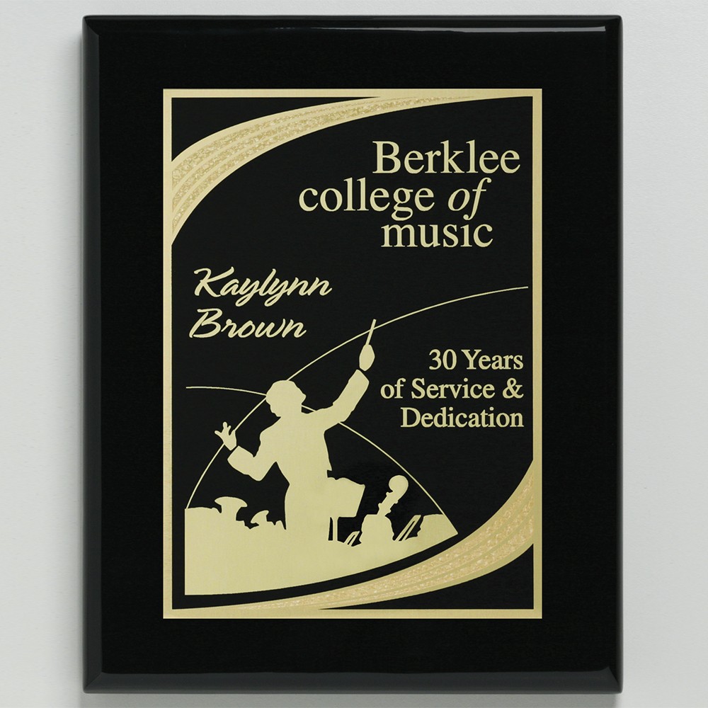 Aberdeen Black Plaque 9" x 12" with Lasered Plate
