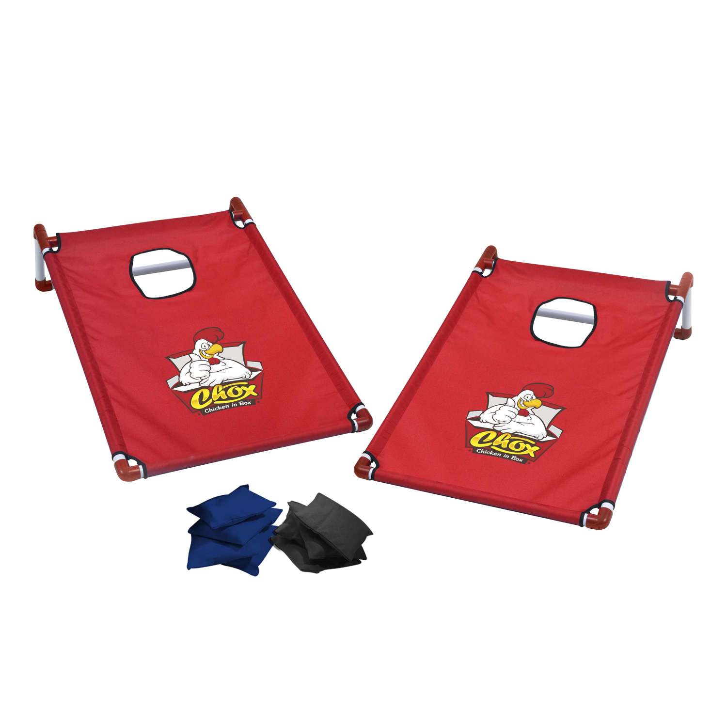 Portable Cornhole, 4 Black & Navy Bean Bags view 2