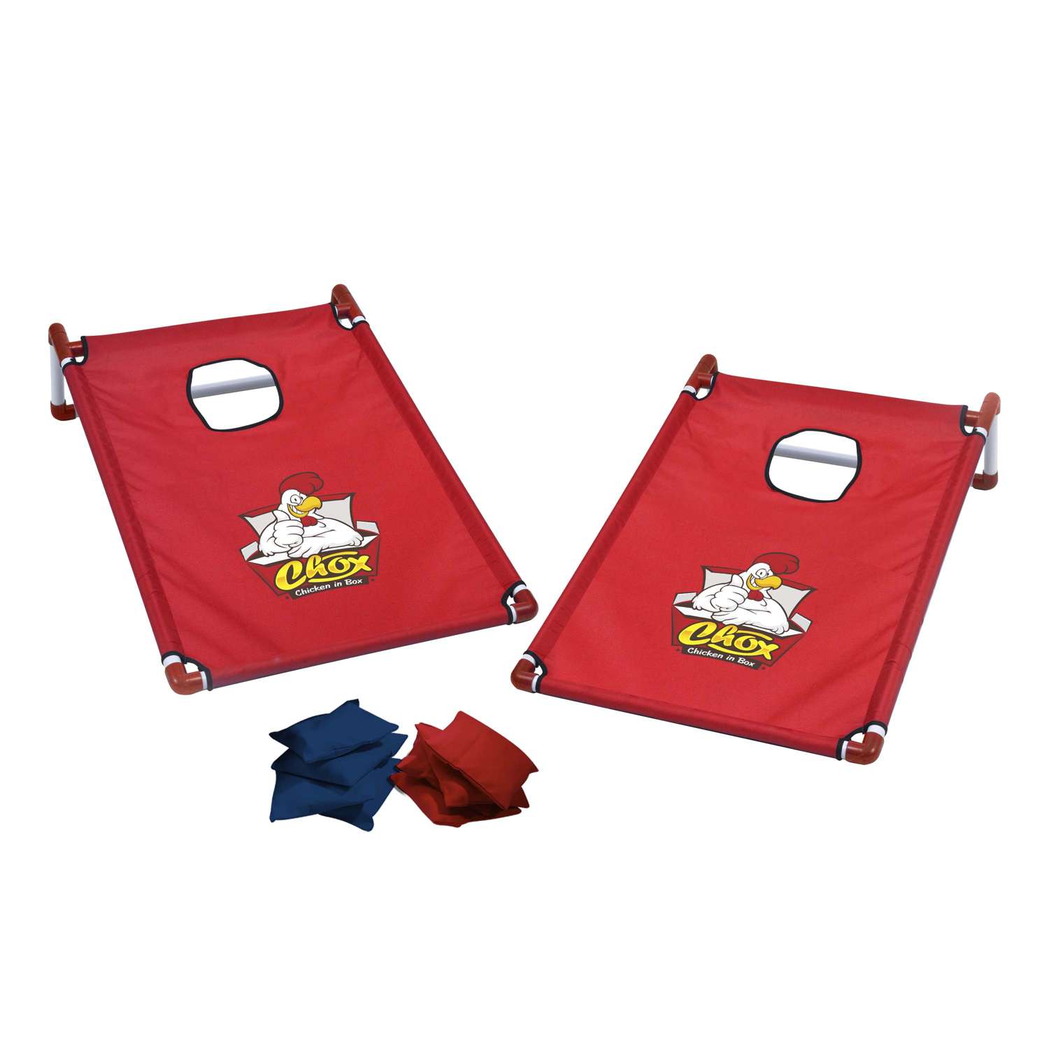 Portable Cornhole, 4 Navy & Red Bean Bags view 2