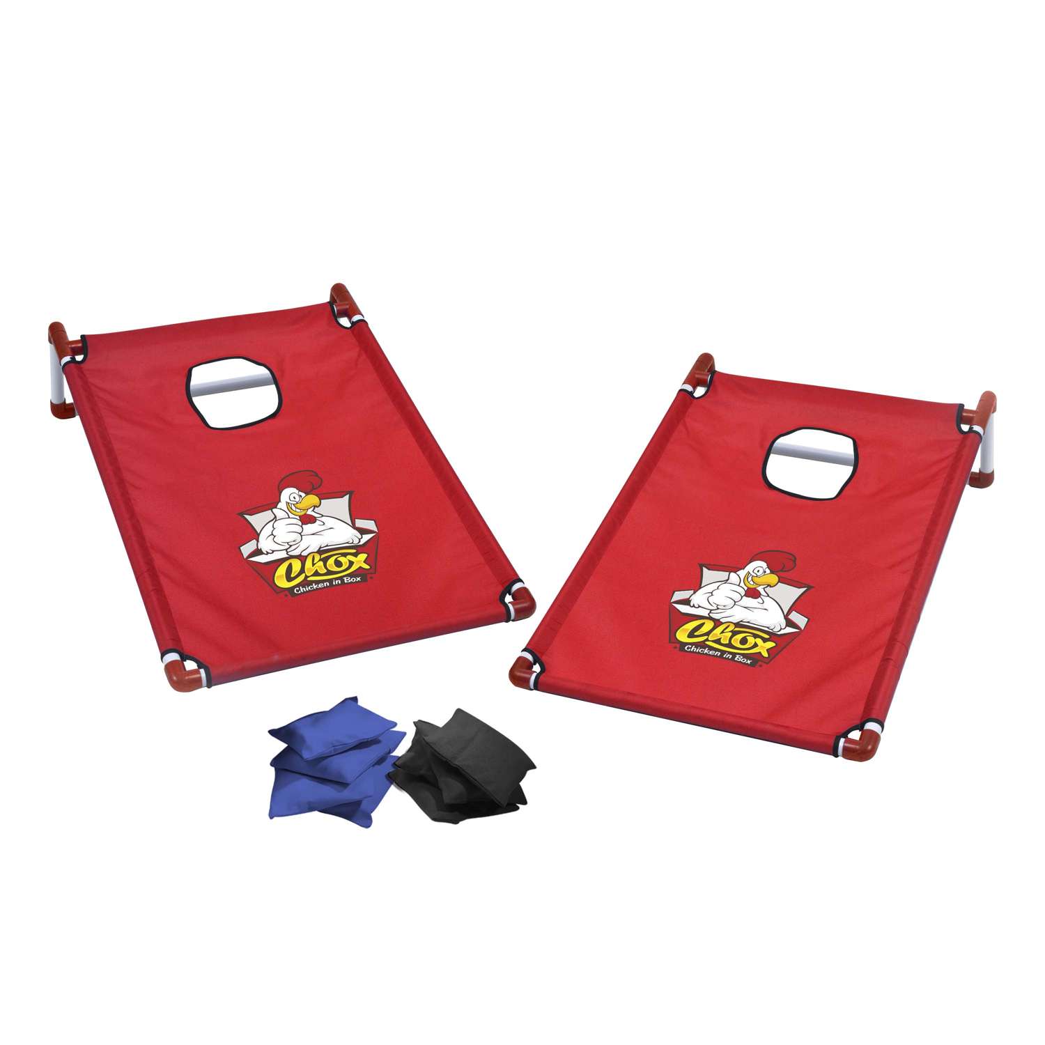 Portable Cornhole, 4 Black & Royal Bean Bags view 2