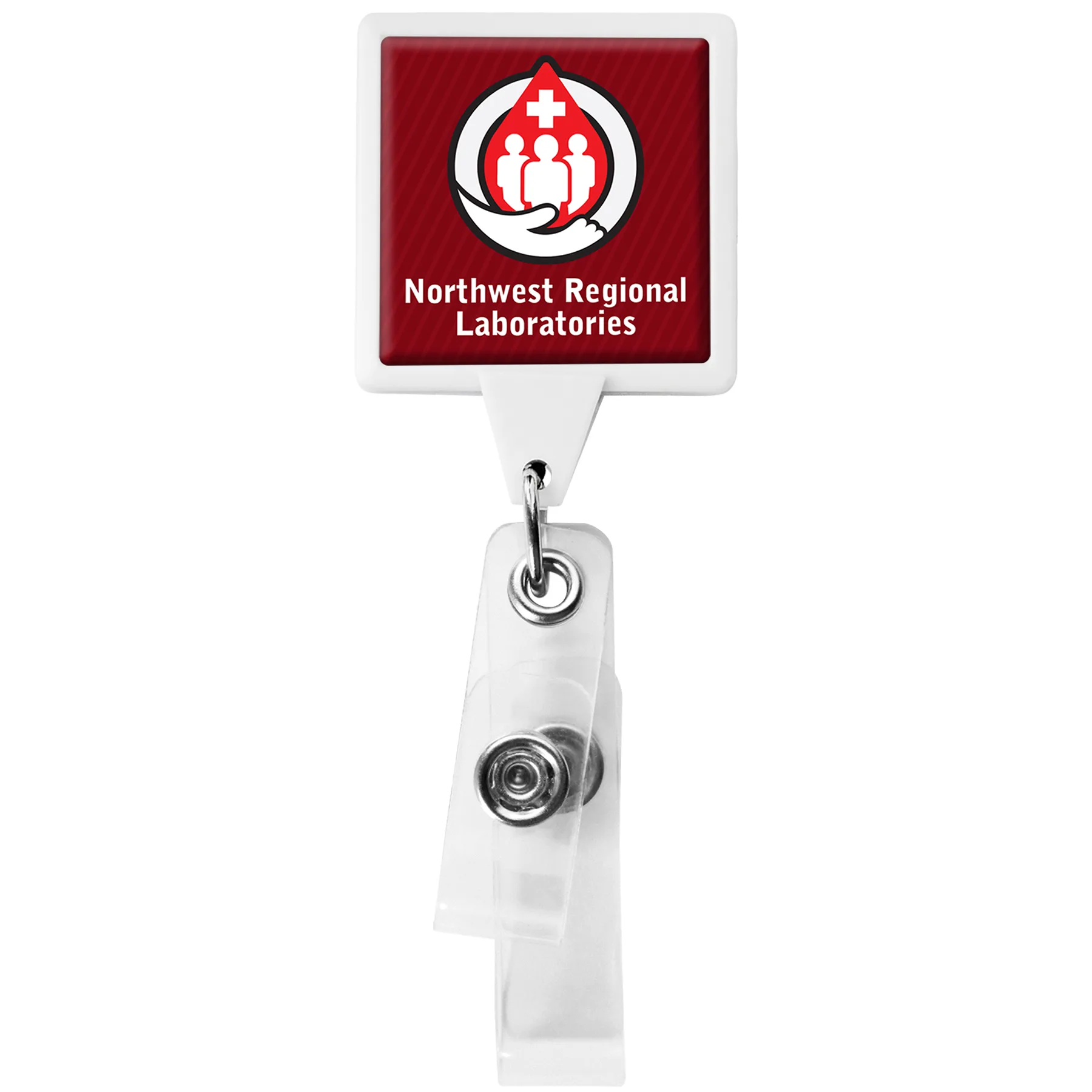 Anti-Microbial Square 2 Strap Retractable Badge Reel view 7