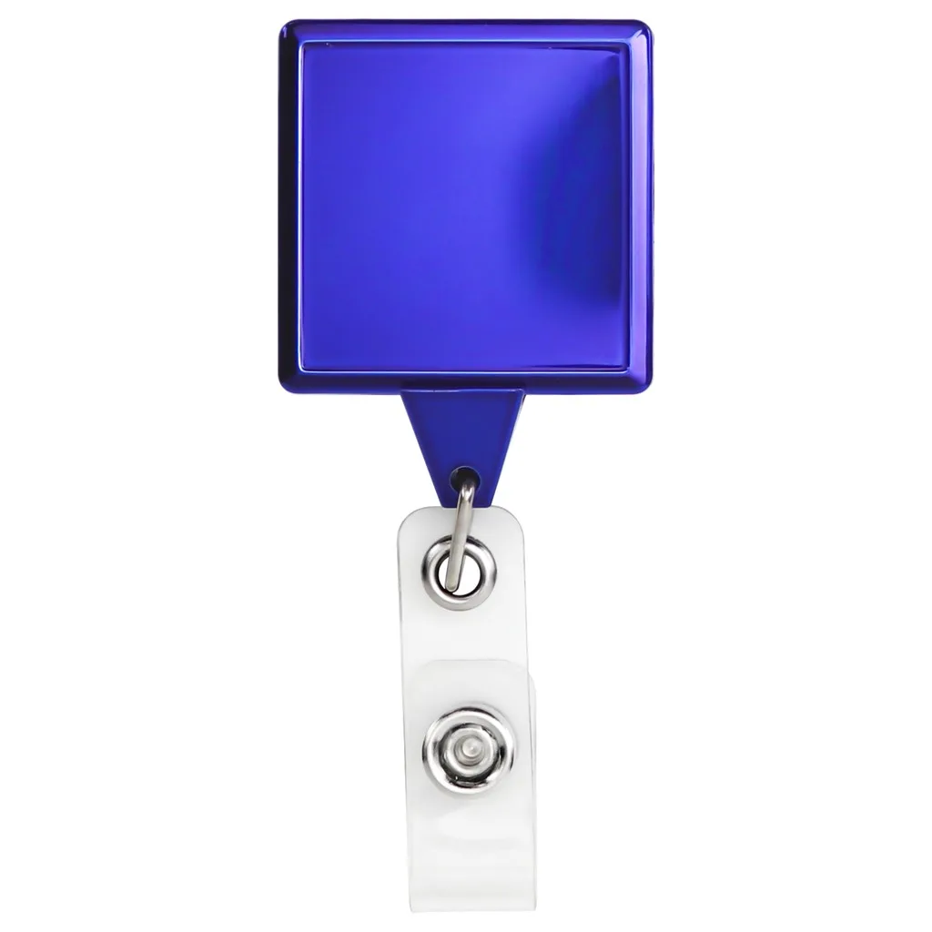 Metallic Finish JUMBO Square Retractable Badge Reel view 2