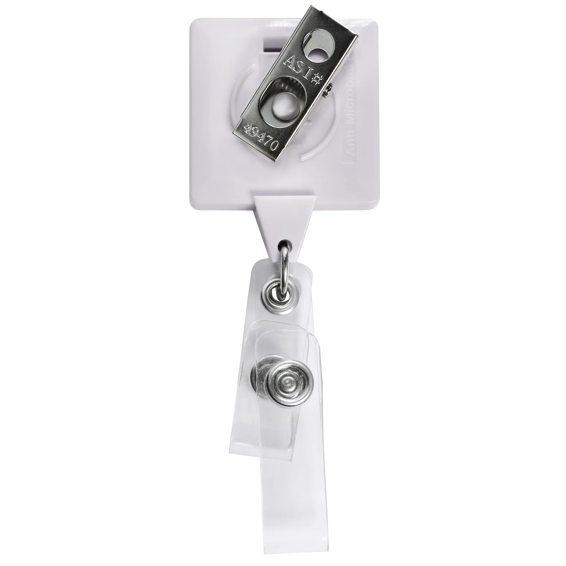 Anti-Microbial Square 2 Strap Retractable Badge Reel view 3