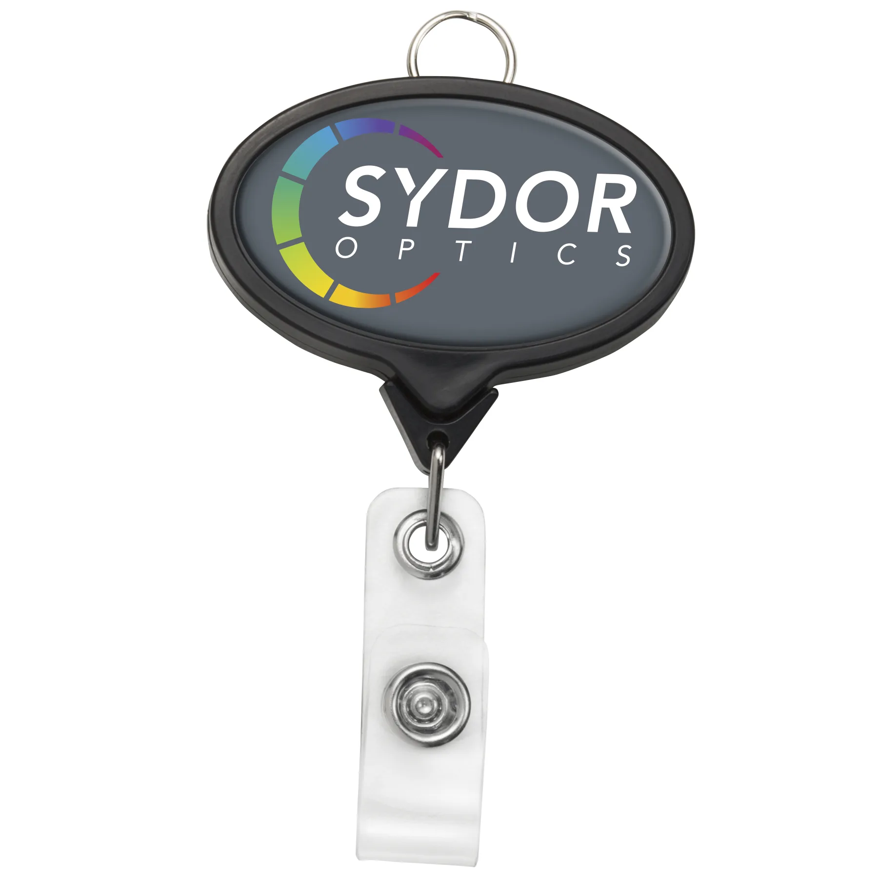 Jumbo Oval Retractable Badge Reel w/lanyard attachment view 4