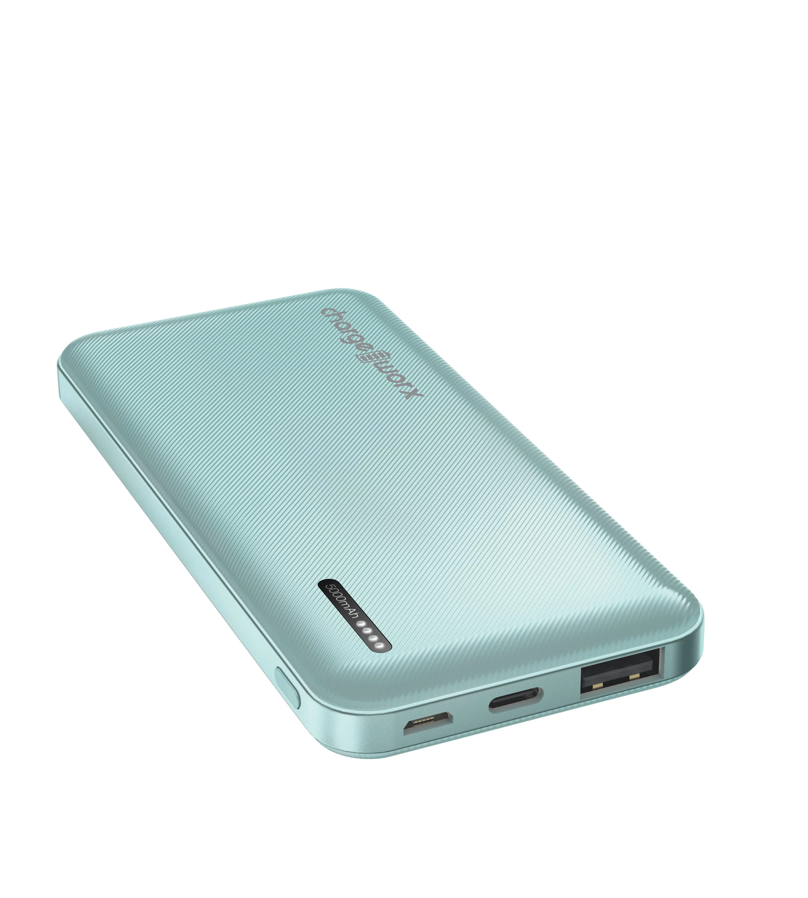 CHARGEWORX Chargeworx 5000Mah Dual Usb Slim Power Bank, Mint