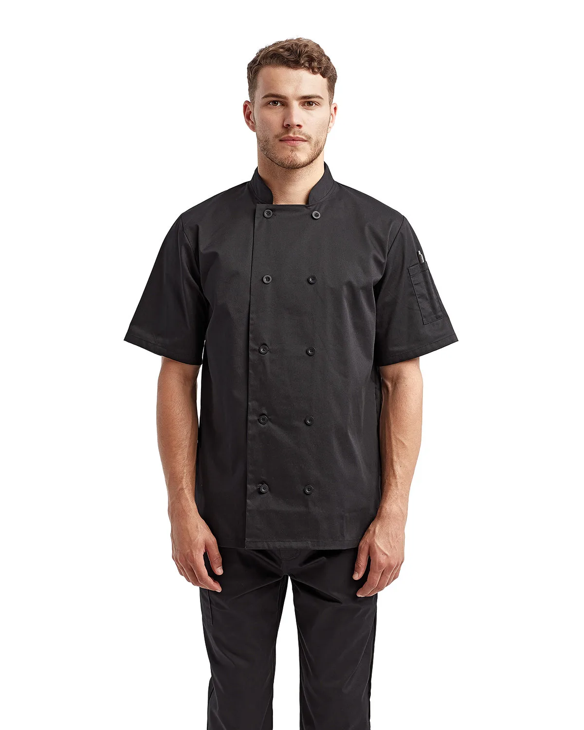 Artisan Collection by Reprime® Unisex Short-Sleeve Recycled Chef's Coat