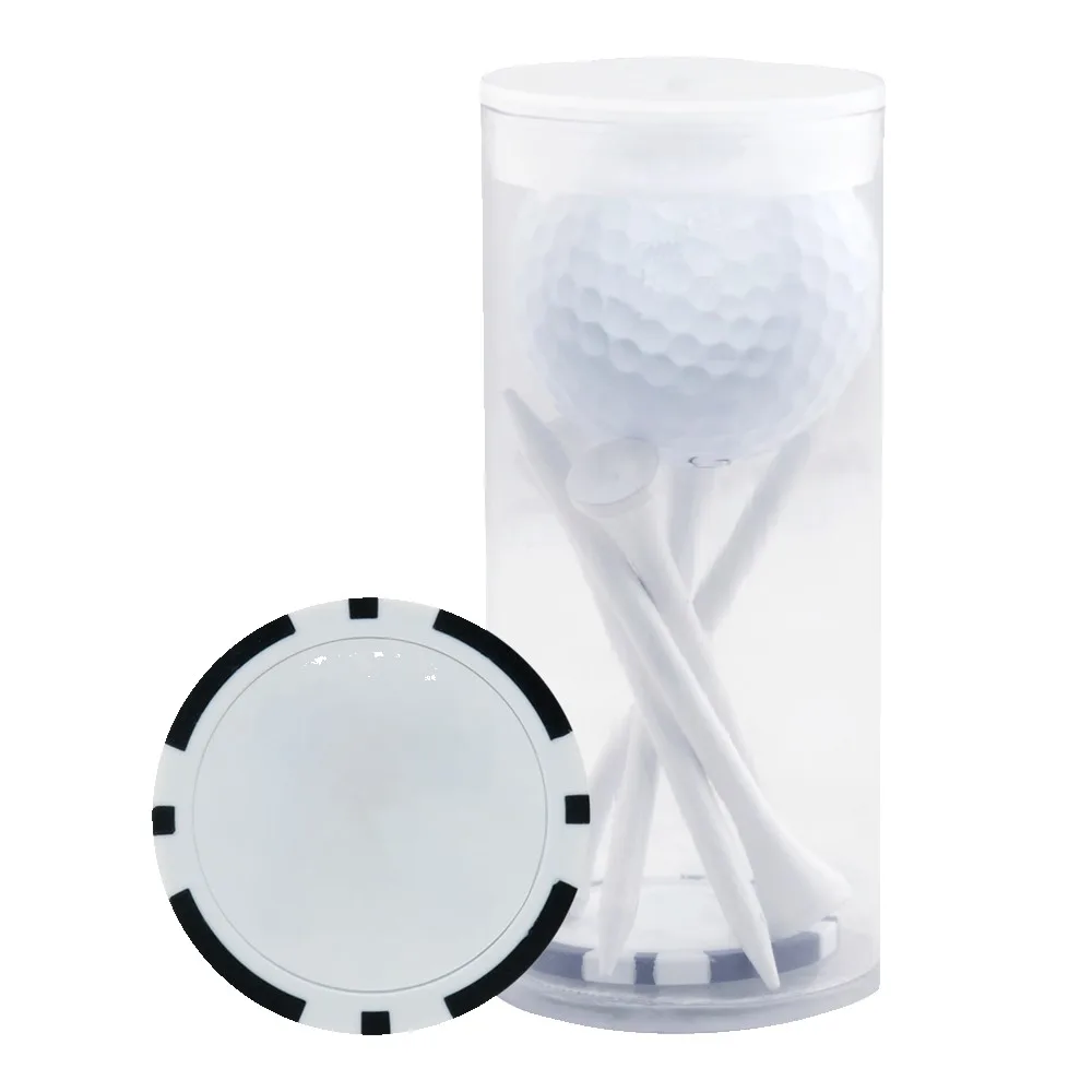 1 Ball & 5 Tee Tube w/ Poker Chip view 3