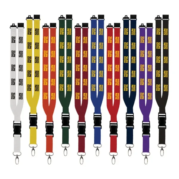 Maverick 1" Polyester Lanyard w/ Slide Buckle Release, Silver Metal Oval & Convenience Release view 2
