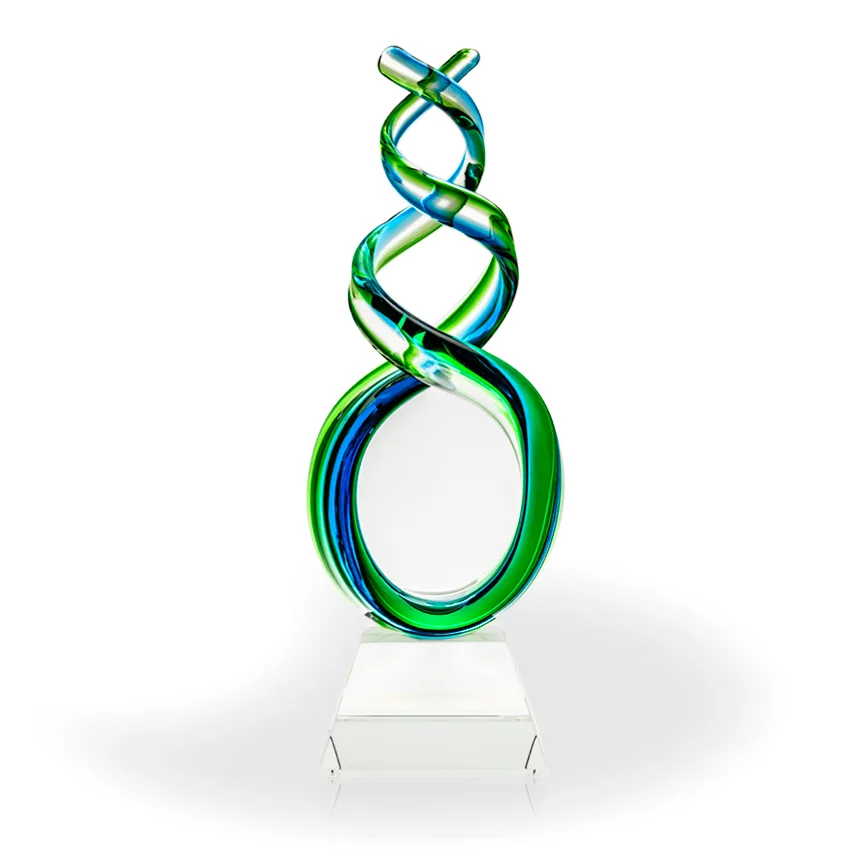 Elizabeth Art Glass Award - Clear Pyramid Base view 2