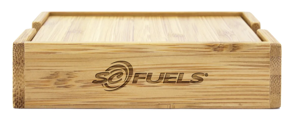 4 Piece Bamboo Coaster Set w/Case view 2