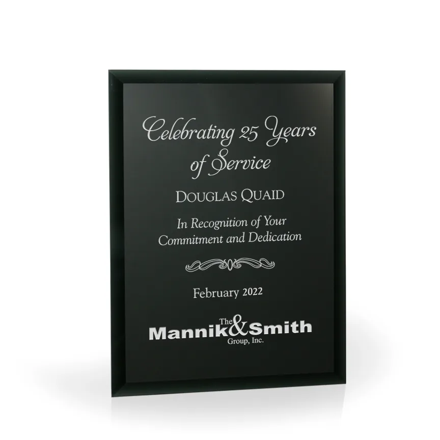 Cheval Black Glass Plaque, 9"x12"