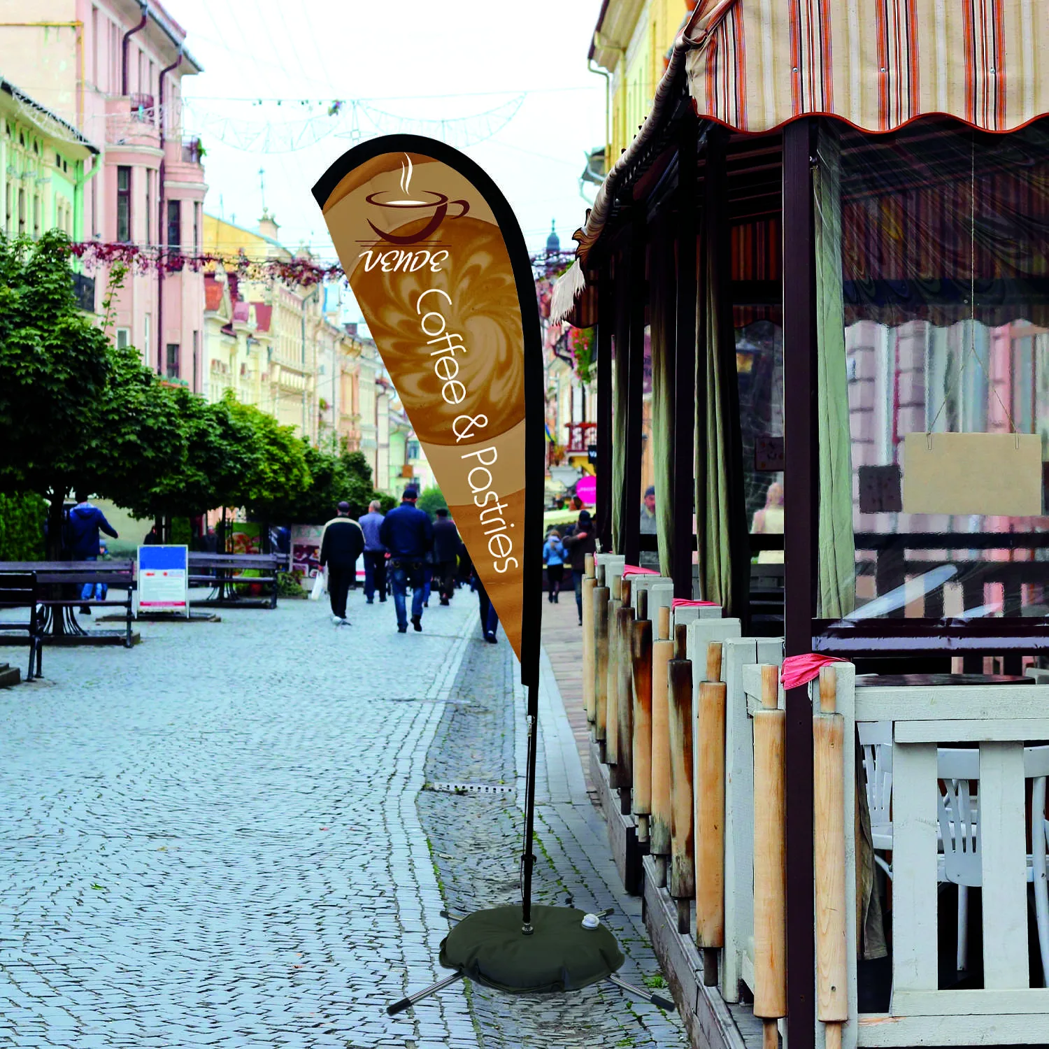 6' Premium Teardrop Sail Sign Flag, 2-Sided, Scissor Base view 6