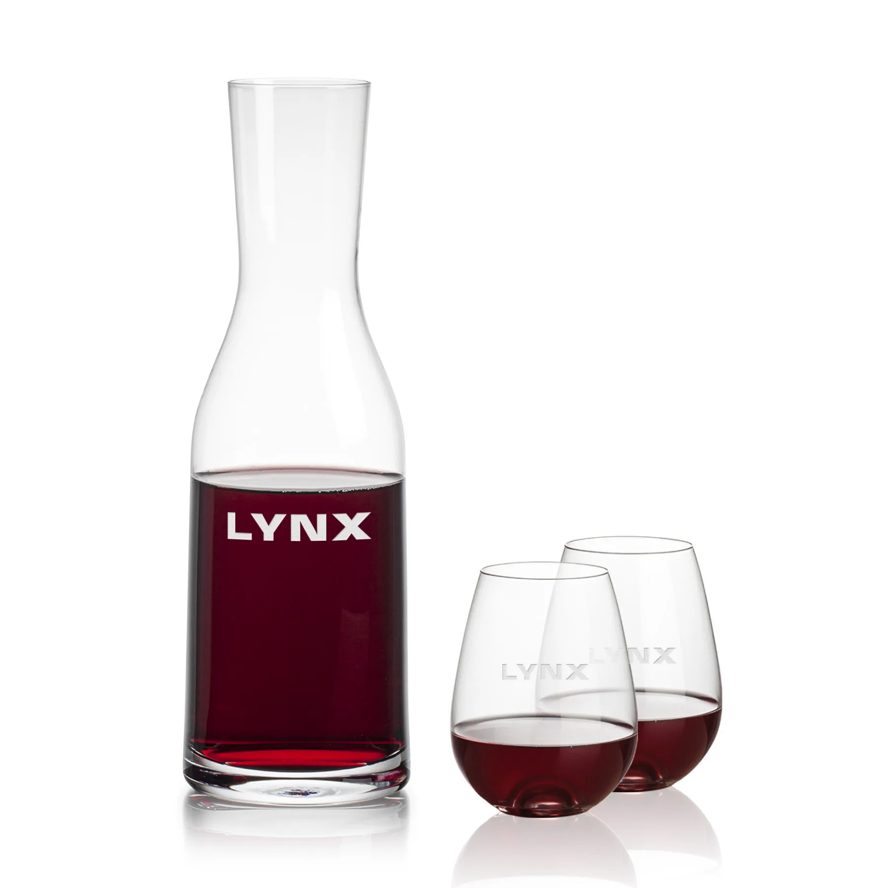 Carafe & 2 Stemless Wine