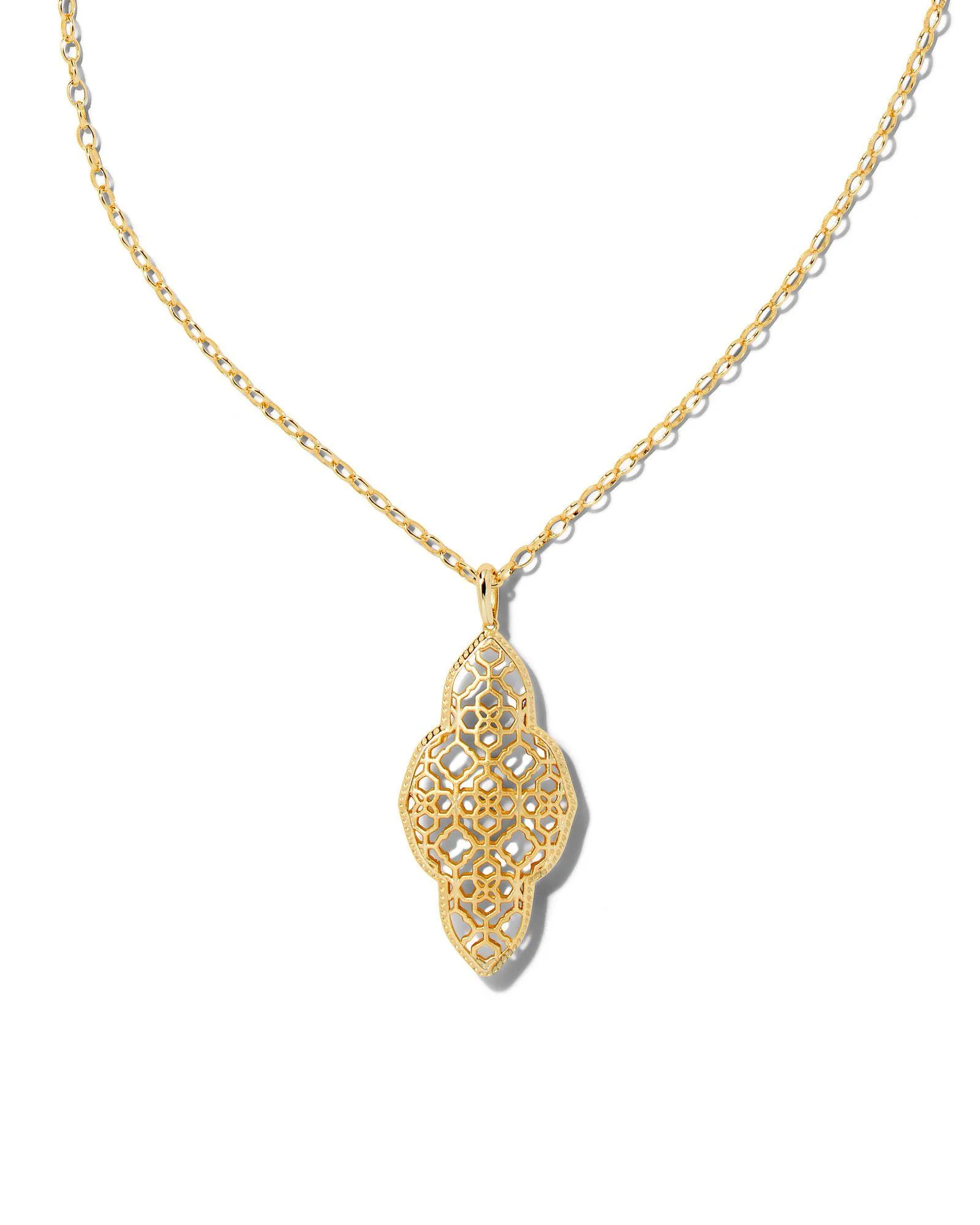 Kendra Scott Abbie Long Pendant Necklace - Gold