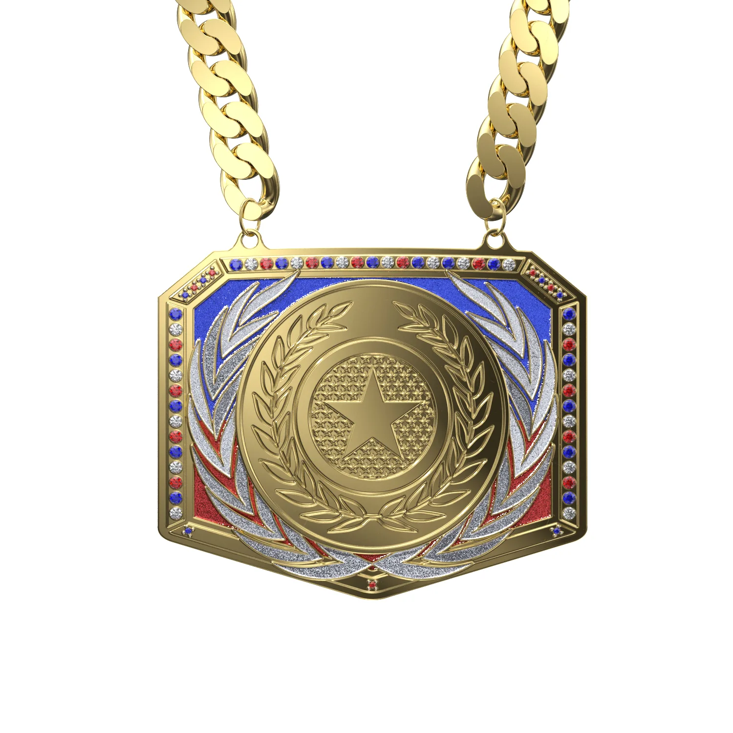 Express Patriotic Champ Chain Medal w/ Premium Chain view 2