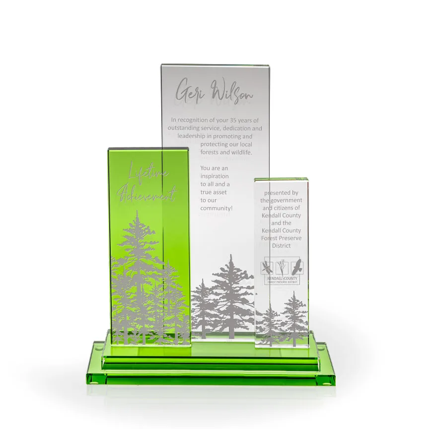 Mirador Green & Clear Crystal Award view 3