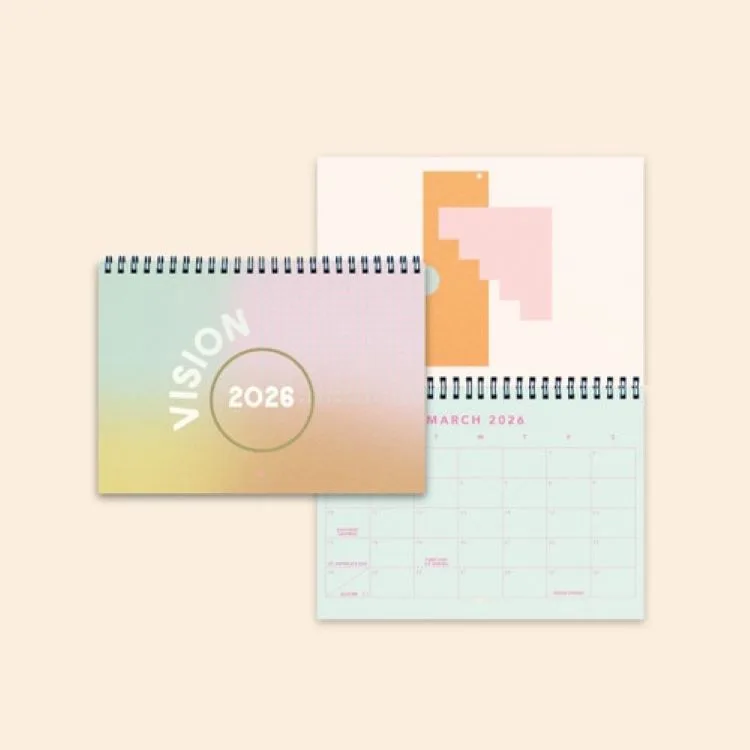 Calendar - Small - Horizontal - Text Weight With Color Guts