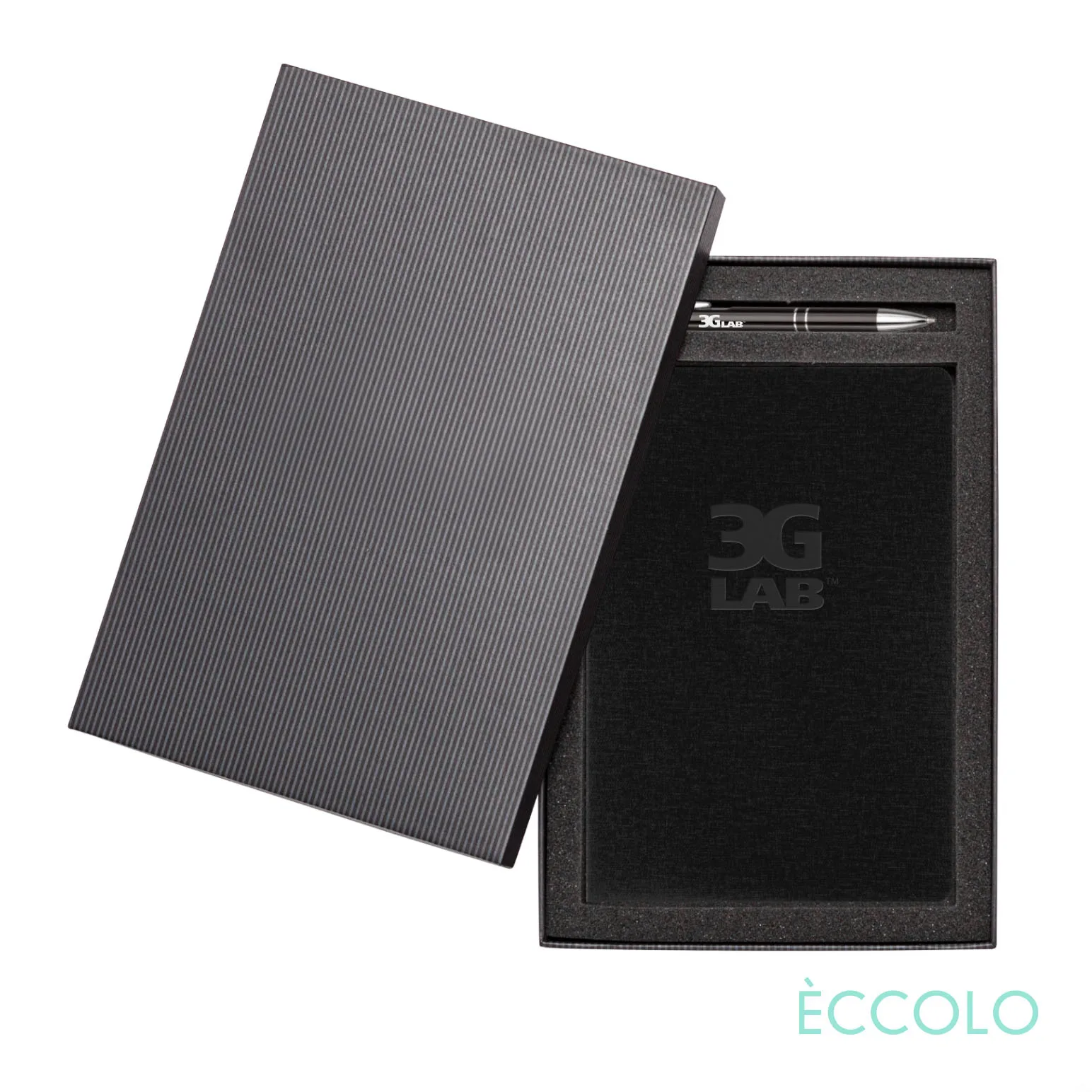 Journal & Clicker Pen Gift Set, Black/Black