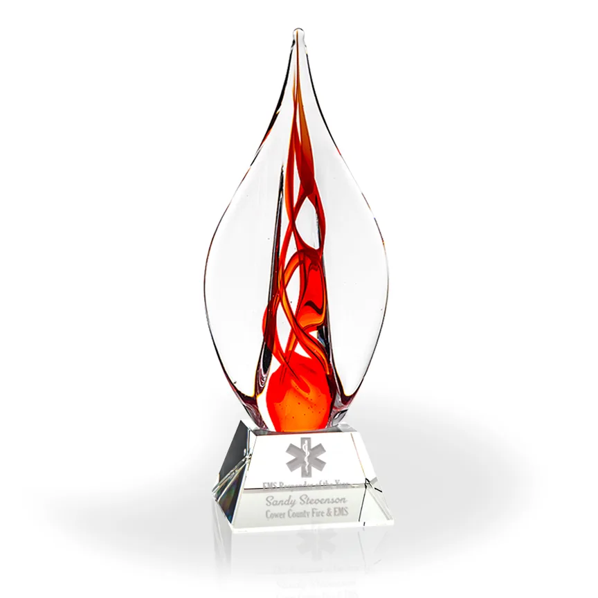 Avondale Art Glass Award - Clear Pyramid Base