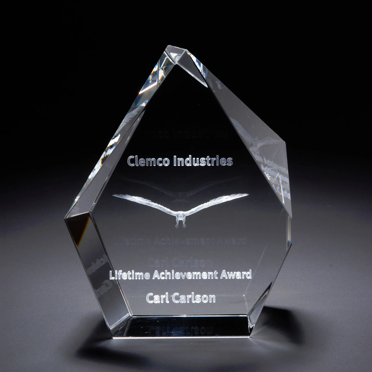 3D Crystal Maximo Large Award view 2