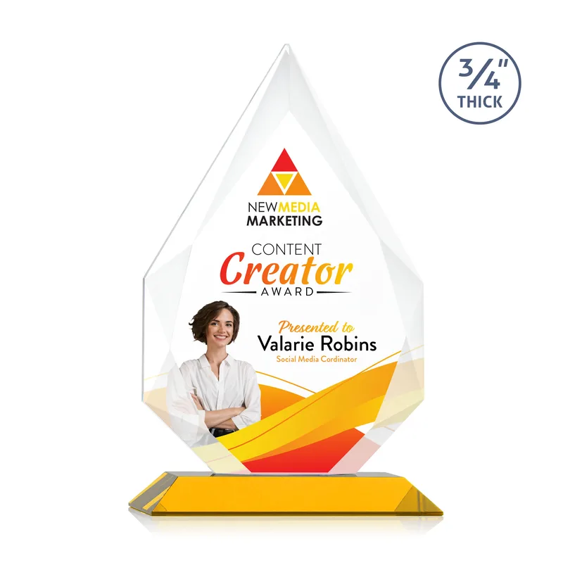 VividPrint™, Standard base, Amber, 6.25" x 9.75" x 3"