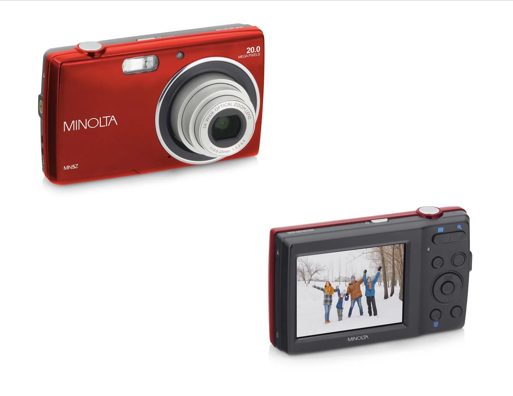 Minolta® 20Mp HD Camera w/5x Zoom (Red)