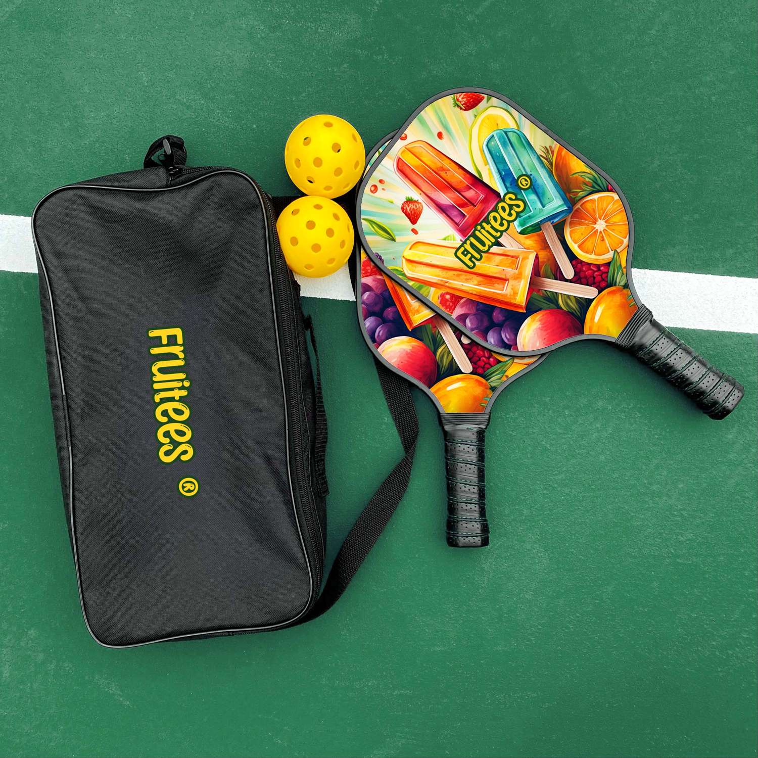 Deluxe Pickleball Plus Set Single-Sided Paddles view 4