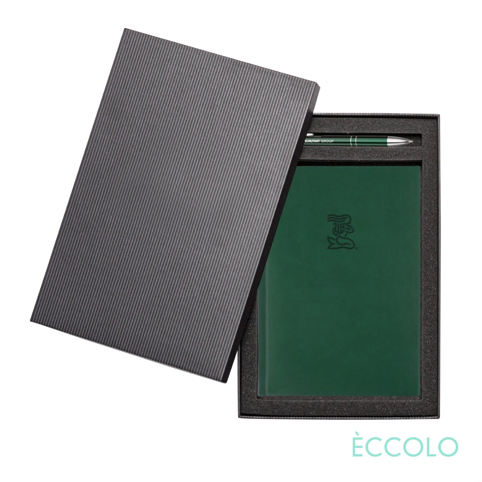 Journal & Clicker Pen Gift Set, Green/Green