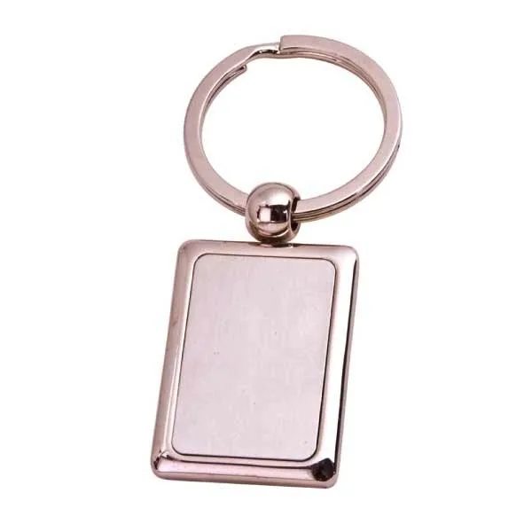 Flat Rectangle Zinc Keychain