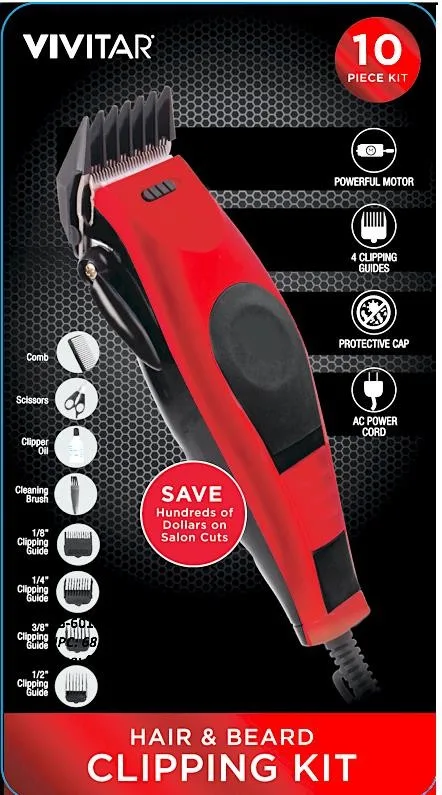 Health, Beauty & Fitness Vivitar 10-Pc Hair & Beard Clipping Kit