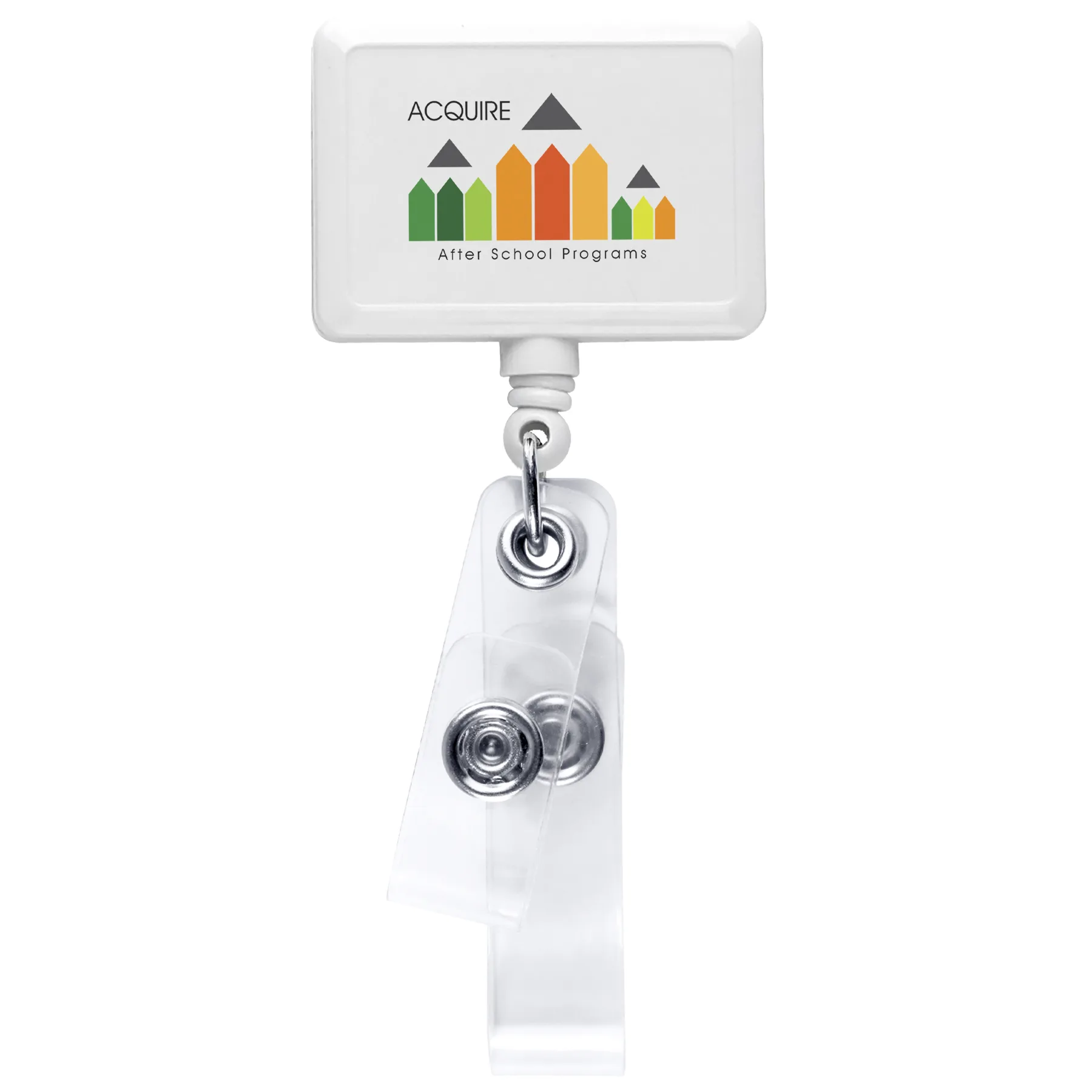 Anti-Microbial Rectangle 2 Strap Retractable Badge Reel view 5