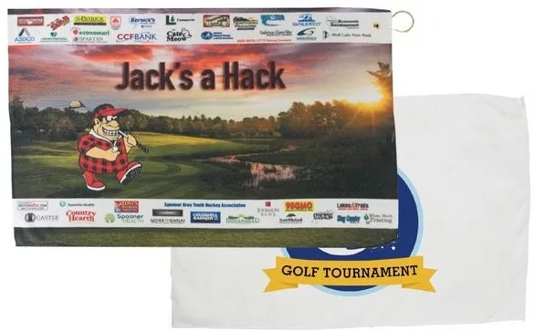 Colored Microfiber Super Soft Golf Towel - w/Hook & Grommet (15" x 24")