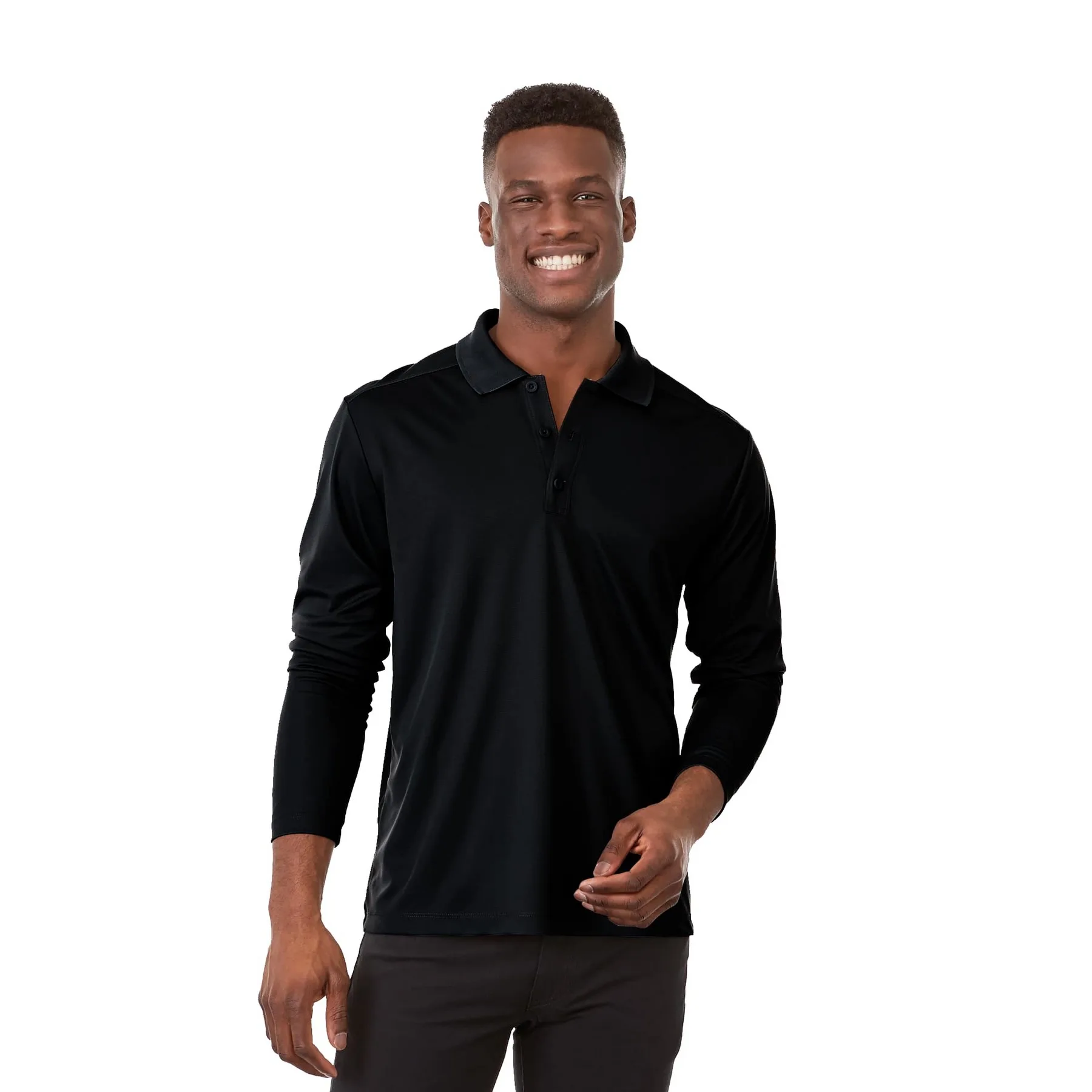 Men's MORI Long Sleeve Performance Polo view 2