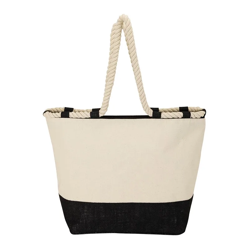 Barcelona Canvas & Jute Tote view 2