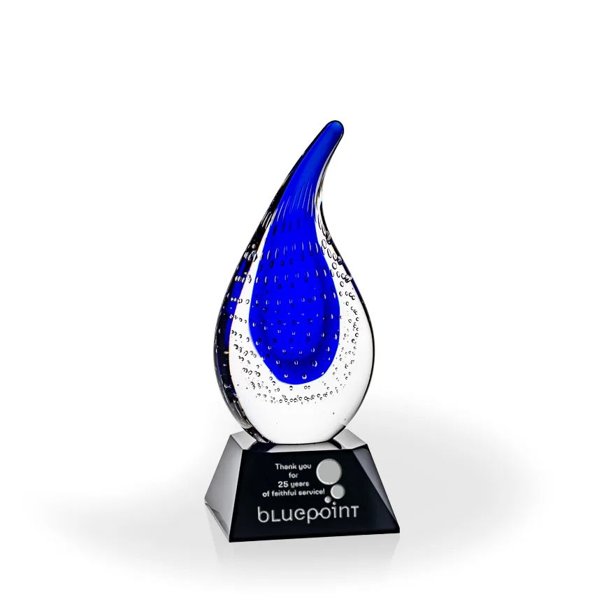 Natoma Flame Art Glass Award - Black