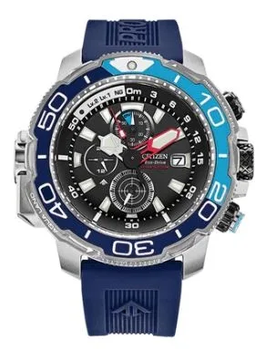 Citizen® Men's Eco-Drive® Promaster Aqualand Dive Watch w/Blue Strap & Blue Accents