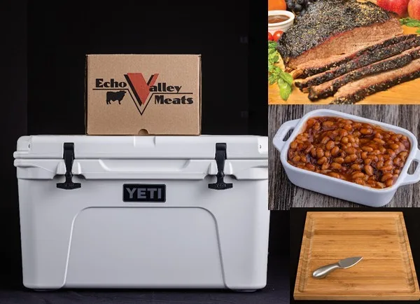 Echo Valley Meats - Brisket & Baked Beans w/Yeti Tundra 45 Hard Cooler - White view 2