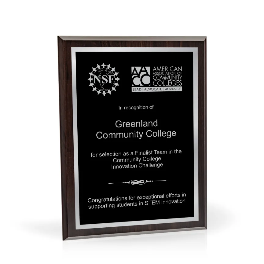 Bordeaux 9x12 Wood Plaque with Black and Silver Plate