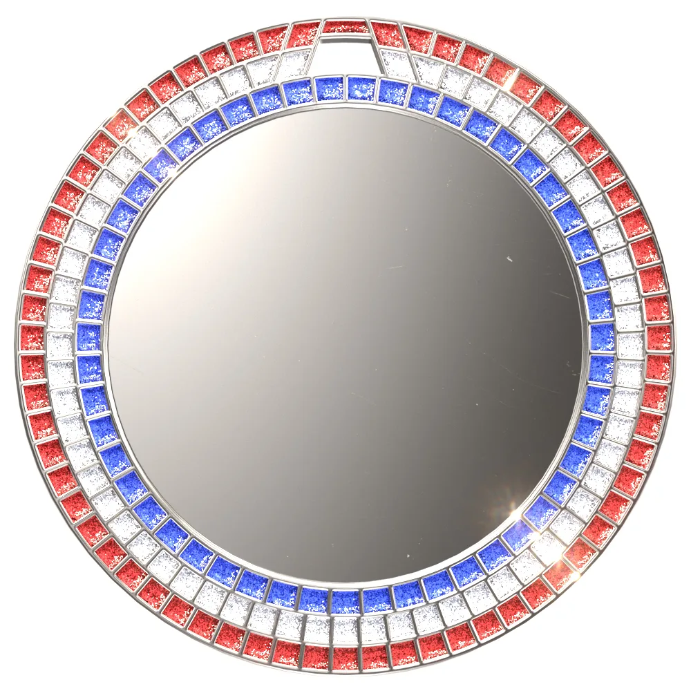 Vibraprint® Bright Red, White & Blue GEM Insert Medallion (2-3/4") view 3