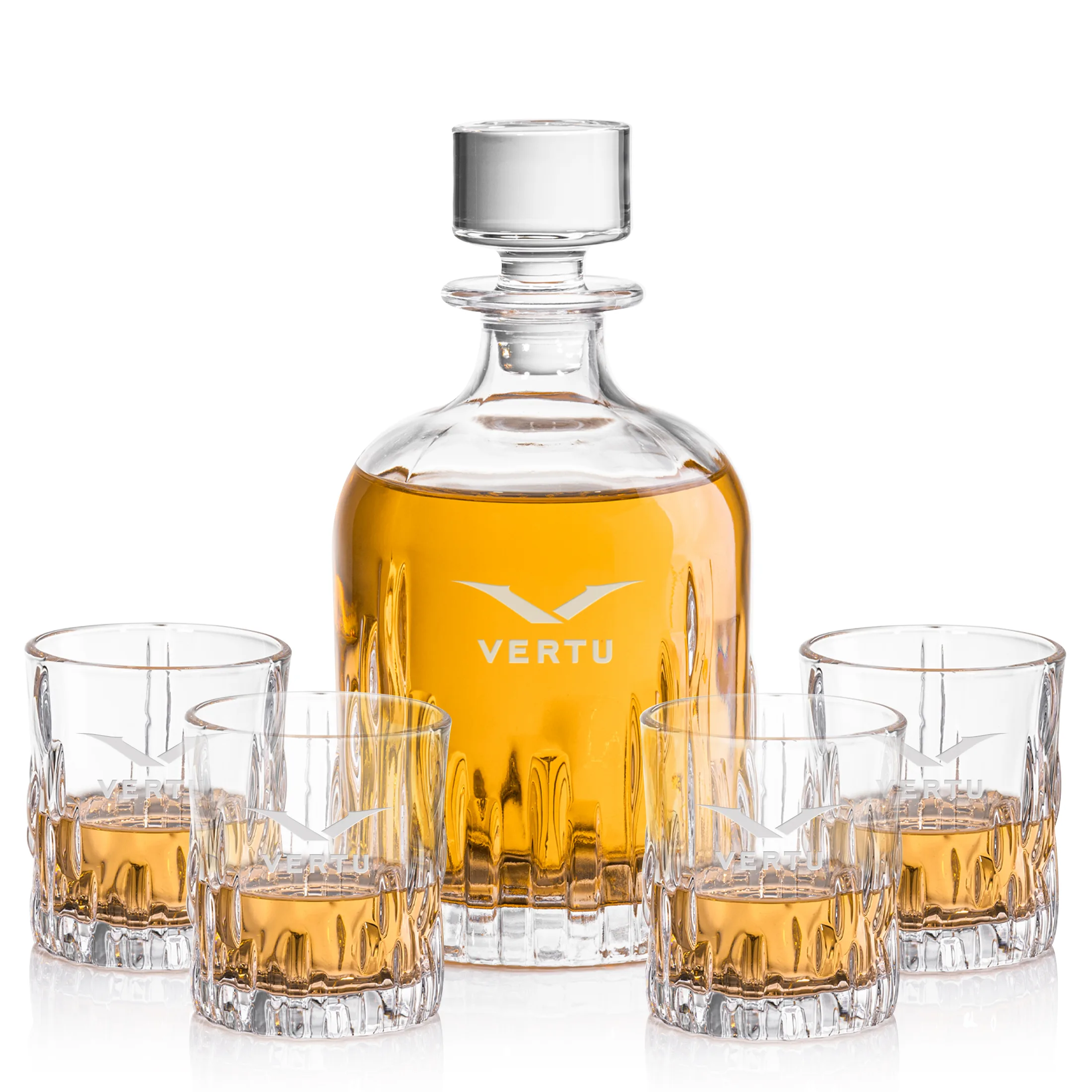 Decanter Set, Deep Etch, Decanter & 4 OTR