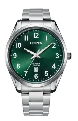 Citizen® Men's Quartz Stainless Steel Bracelet Watch w/Green Dial