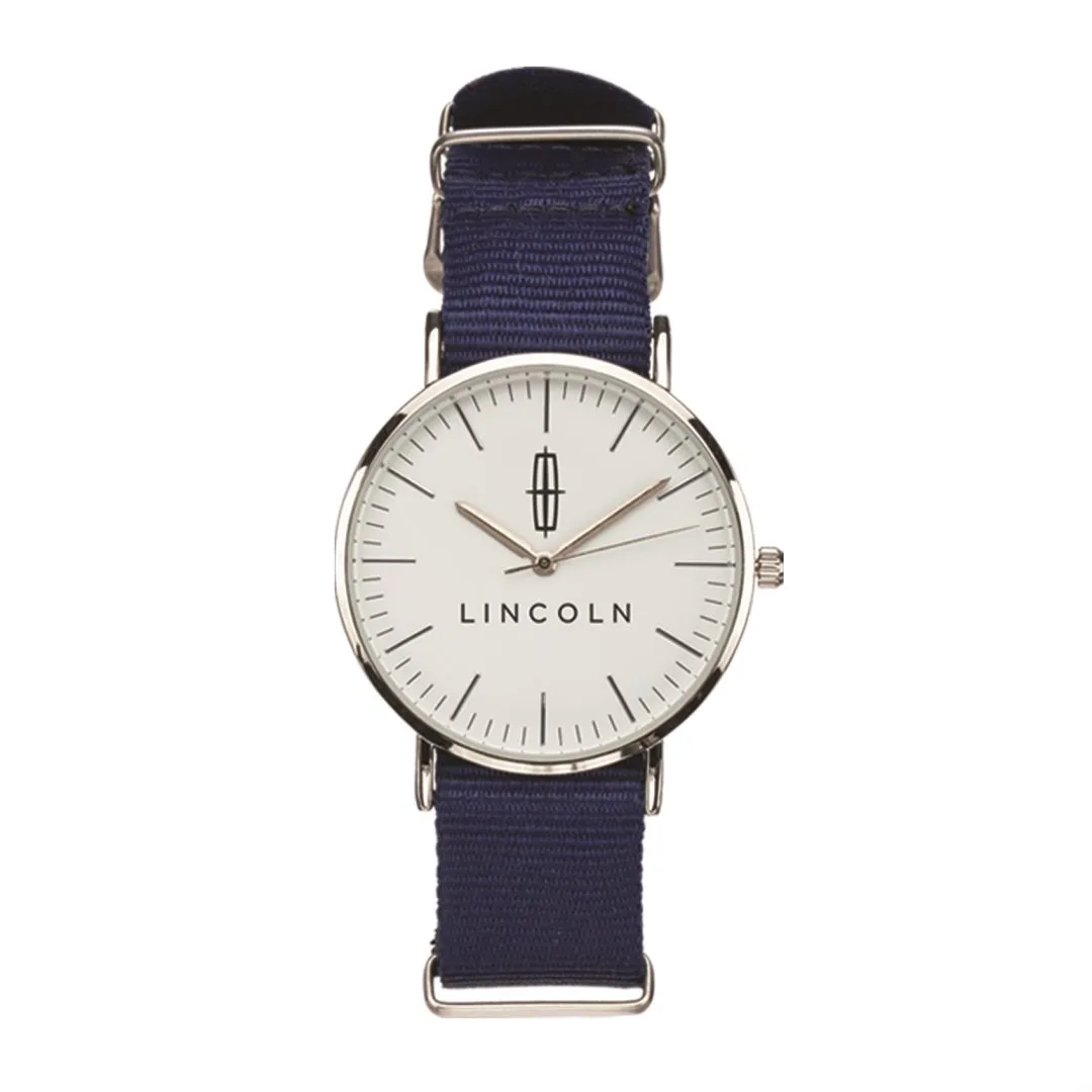 Navy band/White dial