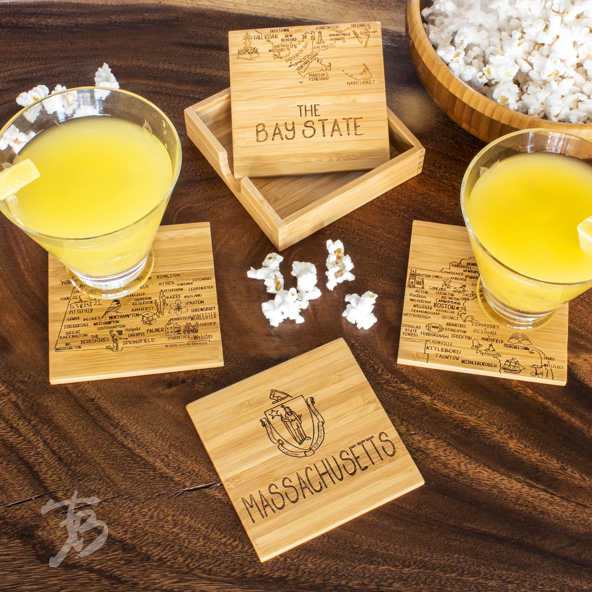 Massachusetts Puzzle Coaster Set view 3