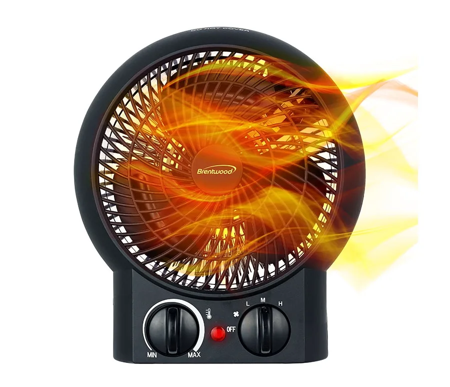 Black Portable Electric Space Heater & Fan