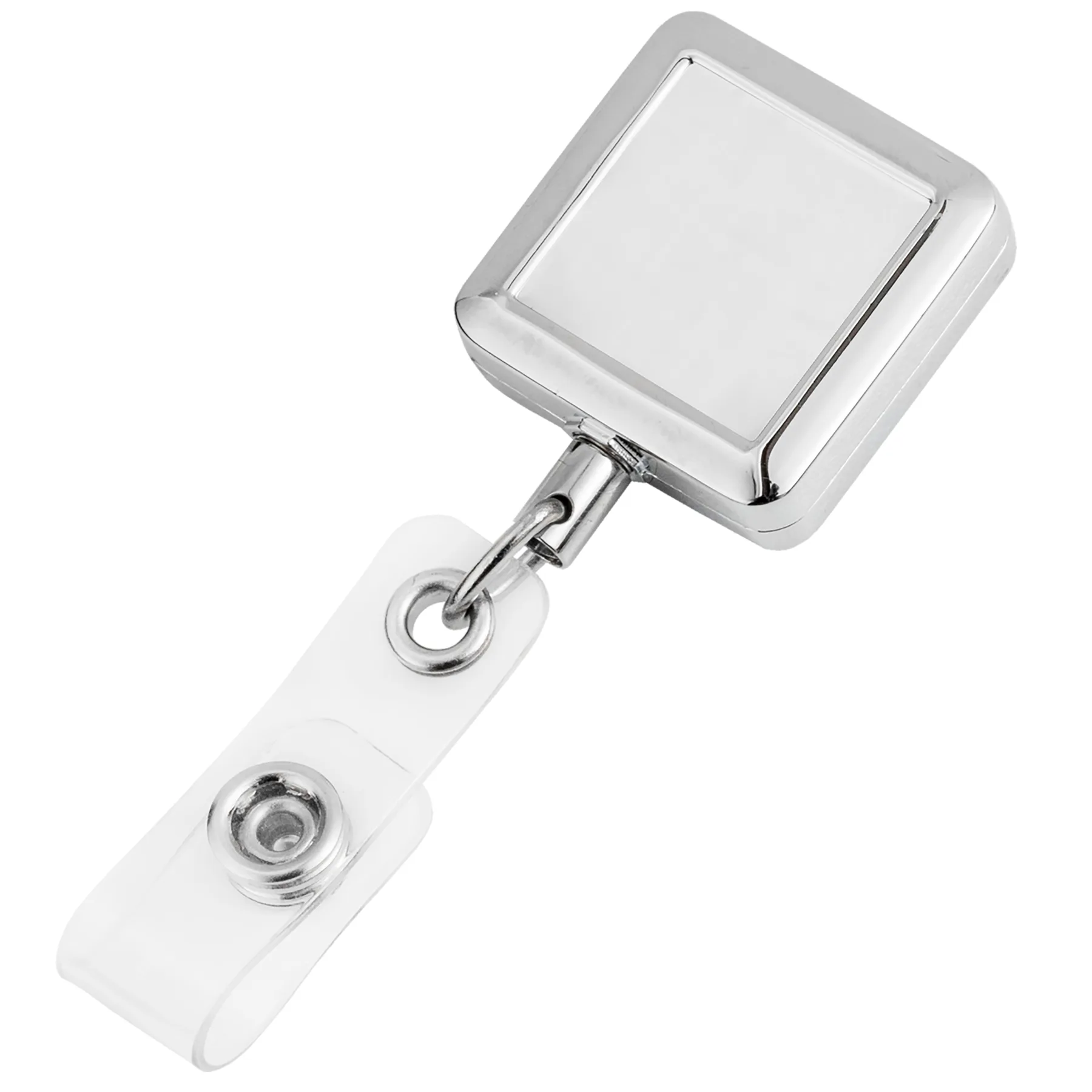 Square Metal Retractable Badge Reel view 2