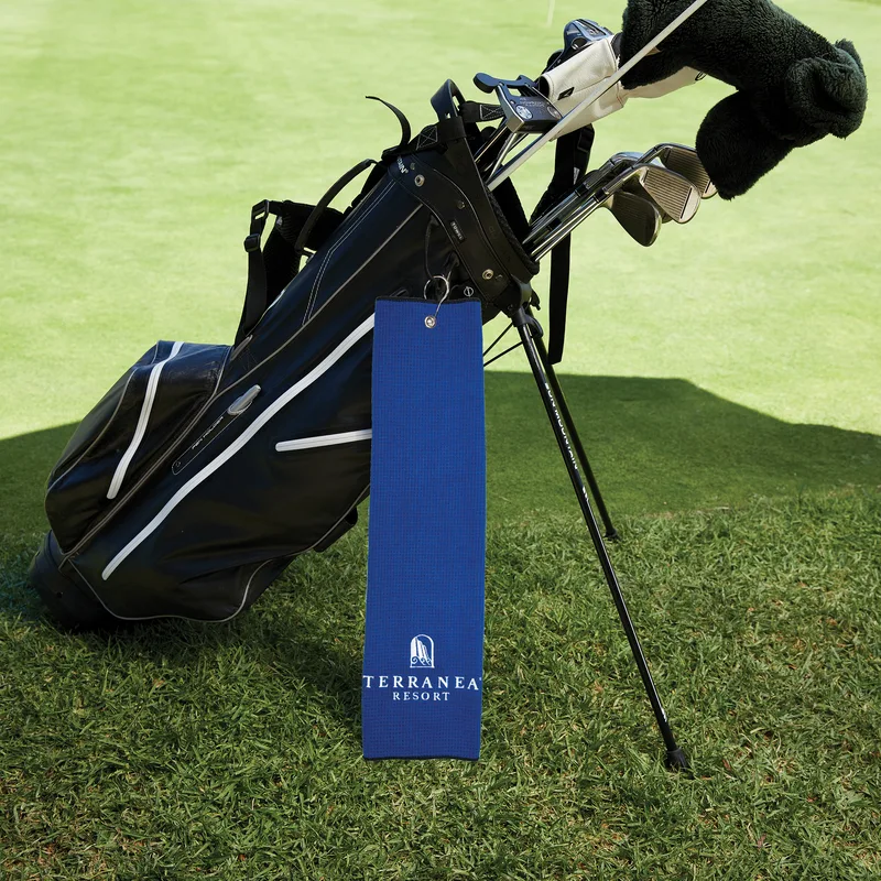 Microfiber Waffle Golf Towel with Tri-fold Grommet (Screen Print)