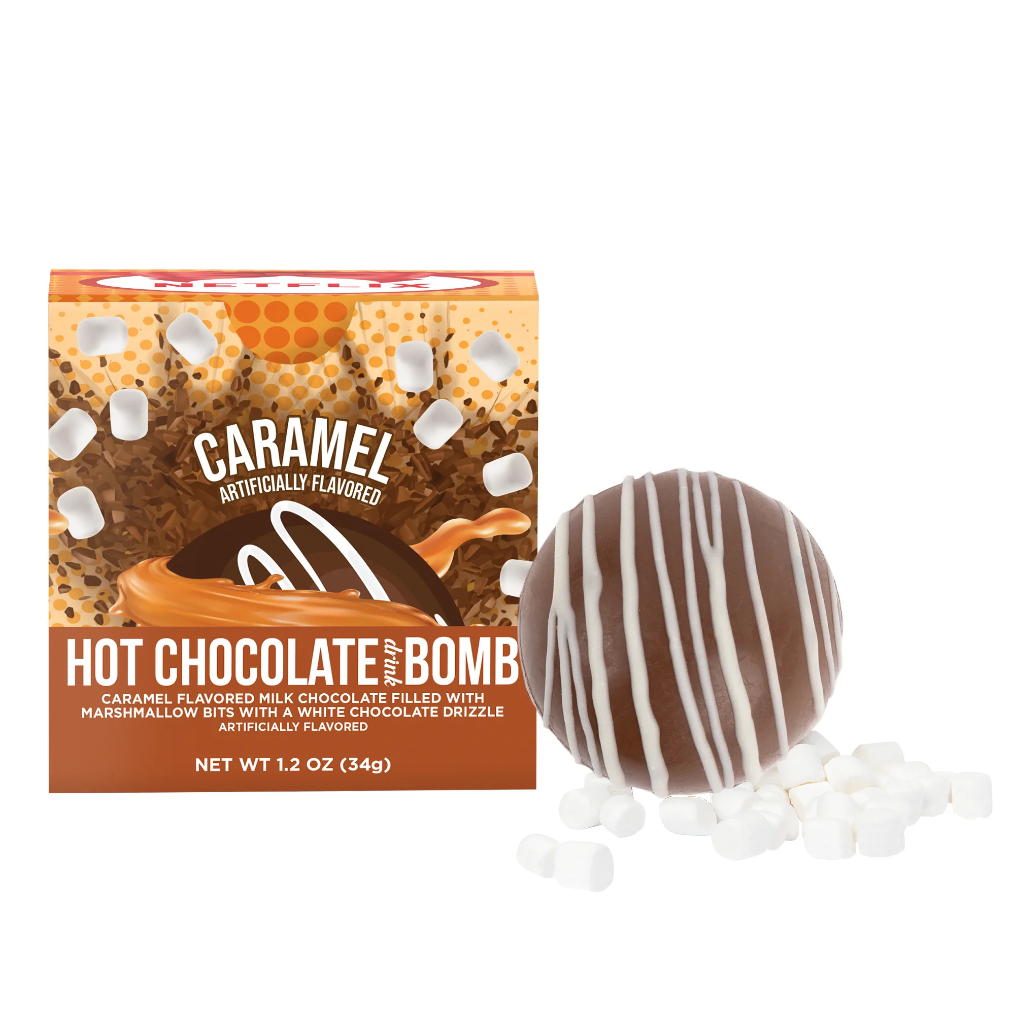 Hot Chocolate Bomb Caramel Flavor in Full Color Box view 3