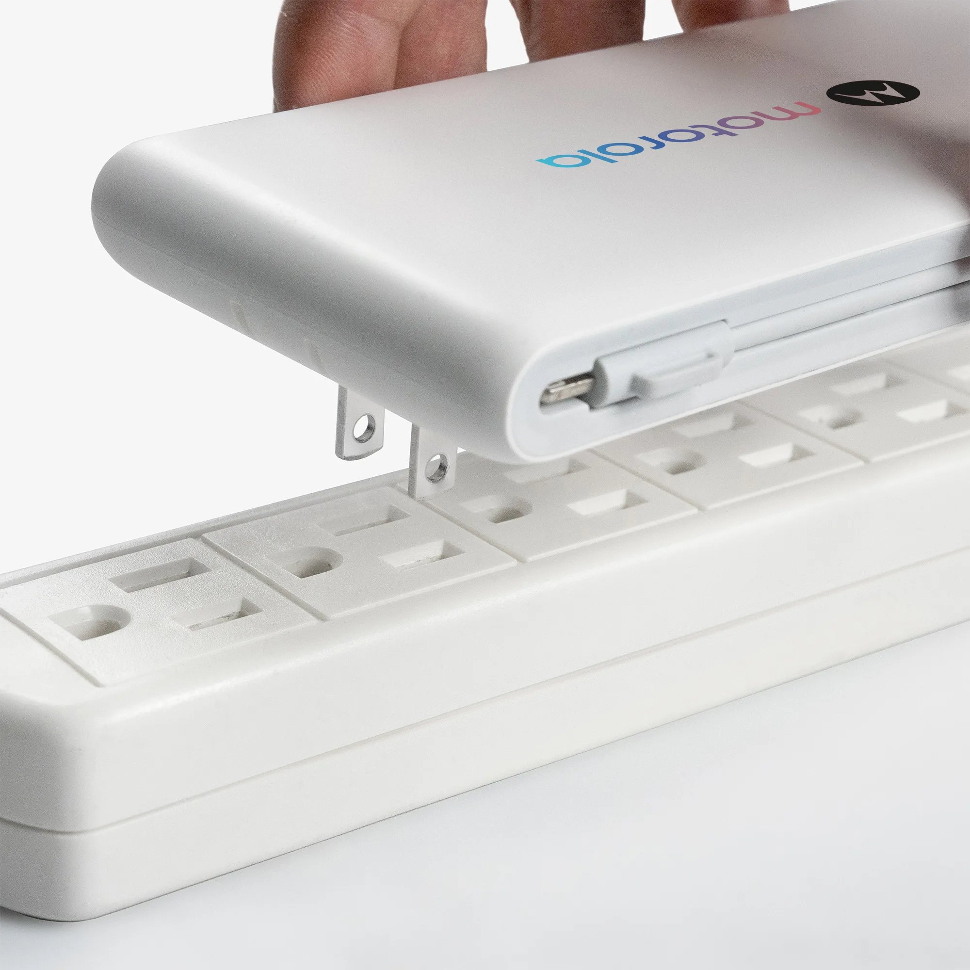 Zenith 10,000 mAh Power Bank with Built-in Cables and Retractable AC Wall Plug view 4