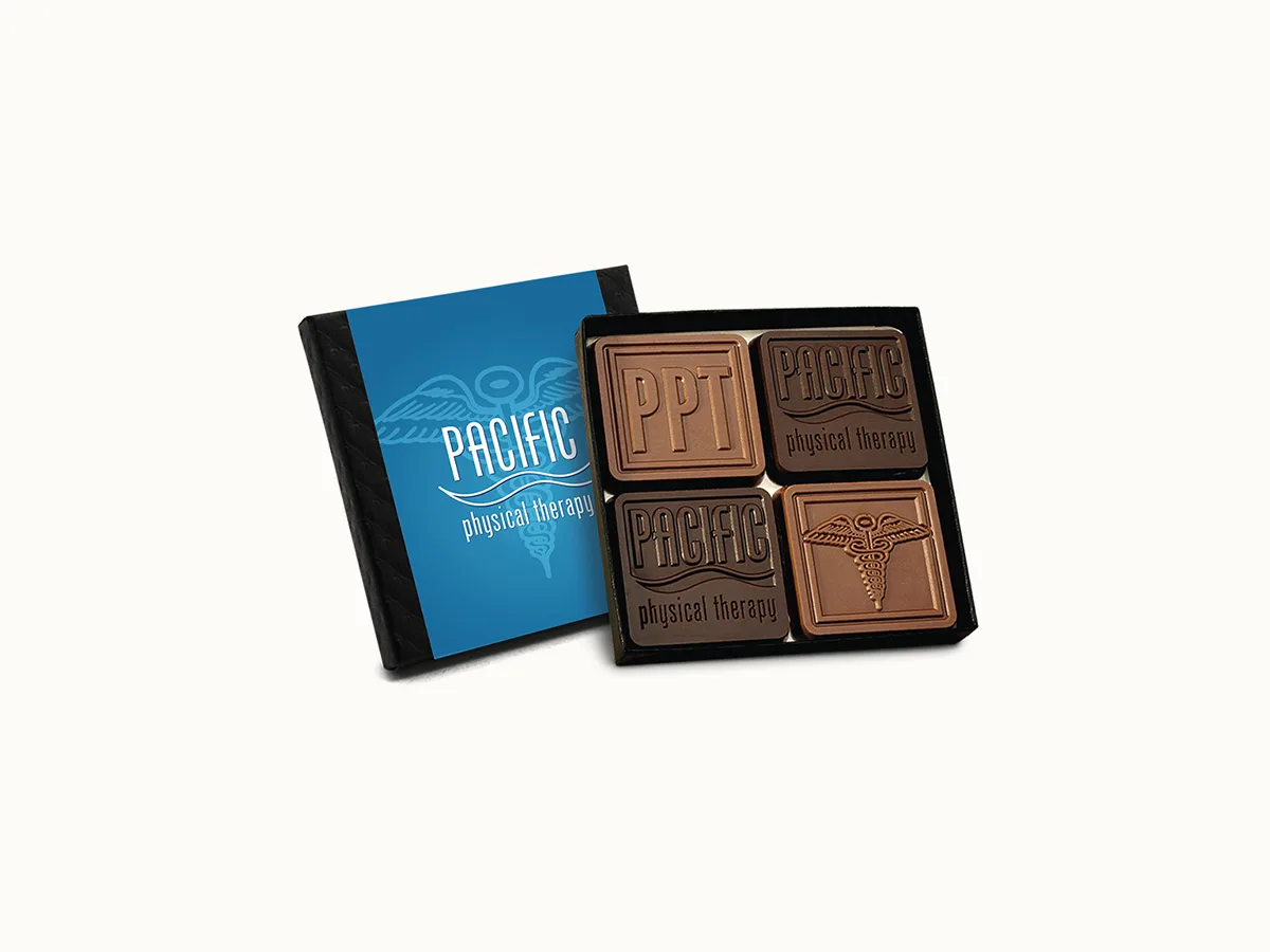 4-Piece Chocolate Ensemble Gift Set with Classic Custom Packaging view 3